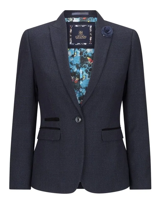 Women's Tailored Fit Tweed Check Blazer Wool Jacket - Infinity Leather