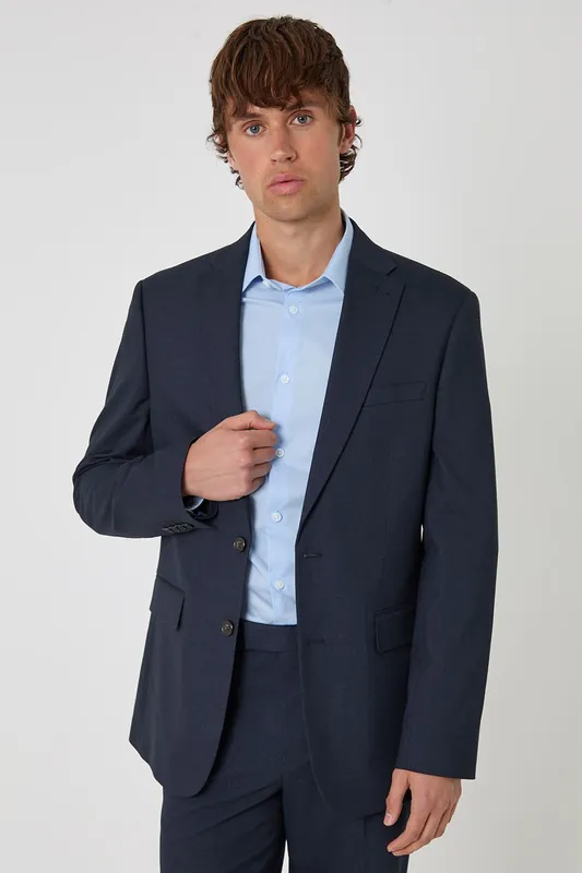 Regular Fit Single Breasted Blazer - Threadbare