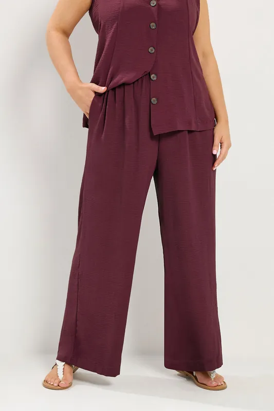 Washed Twill Wide Leg Trousers - Yours