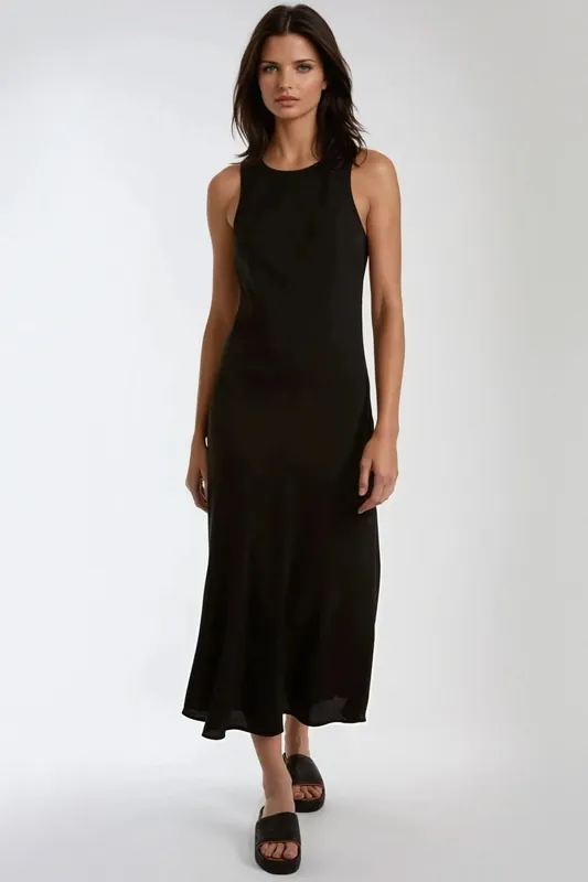 Round Neck Maxi Dress - Aftershock London