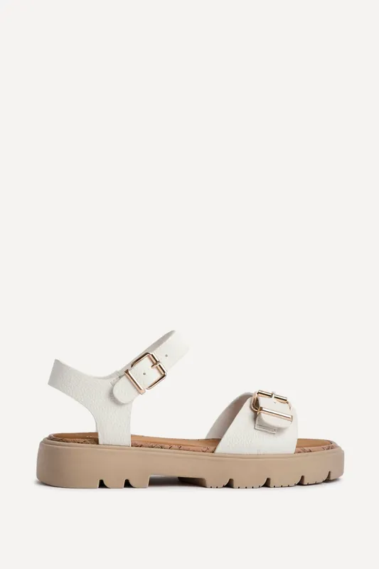 Comet White Chunky Sandals - Linzi