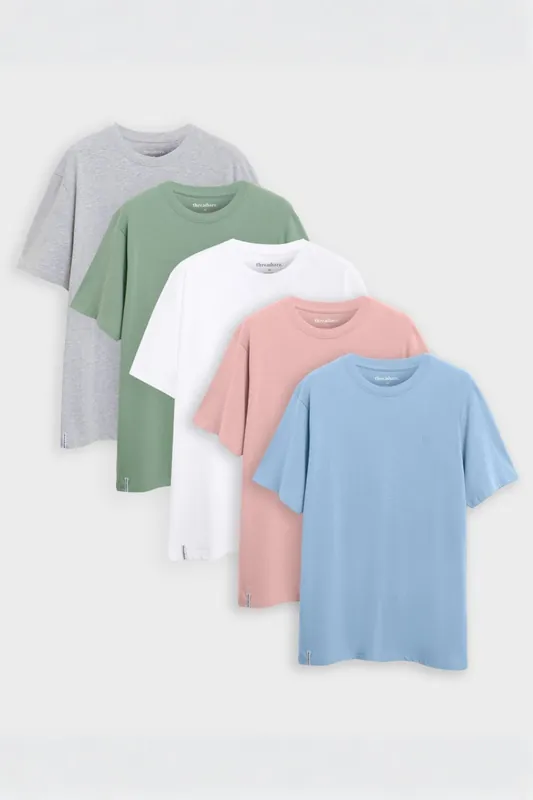 5-Pack Cotton Crew Neck T-Shirts