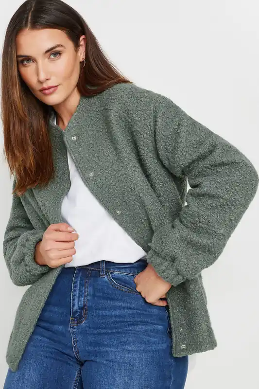 Tall Boucle Bomber Jacket - Long Tall Sally
