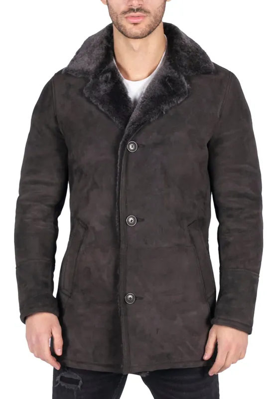 Sheepskin Coat Jacket Button Down - TruClothing