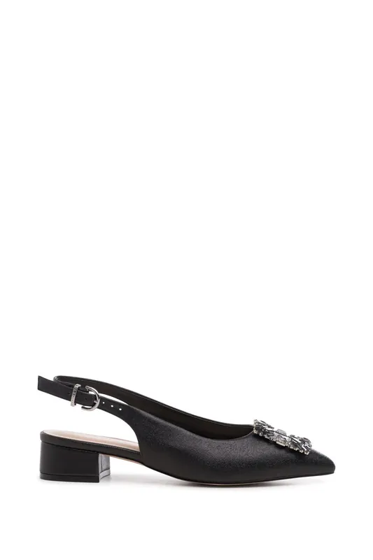 Fortune' Wide Fit Low Heel Sling Backs - Paradox London