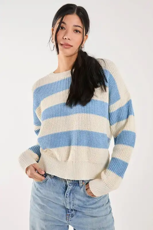 Soft Striped Knit Jumper - Pink Vanilla