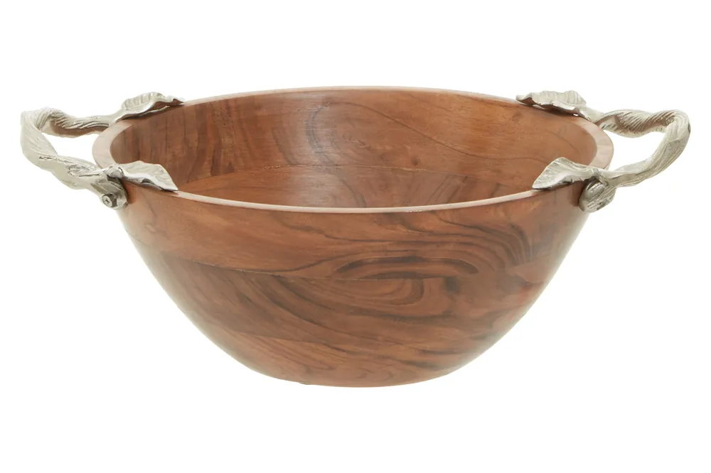 Unique Acacia Wood Bowl, Handmade Wooden Salad Bowl, Distinctive Fruit Bowl, Natural Wood Centerpiece Bowl - Orsina
