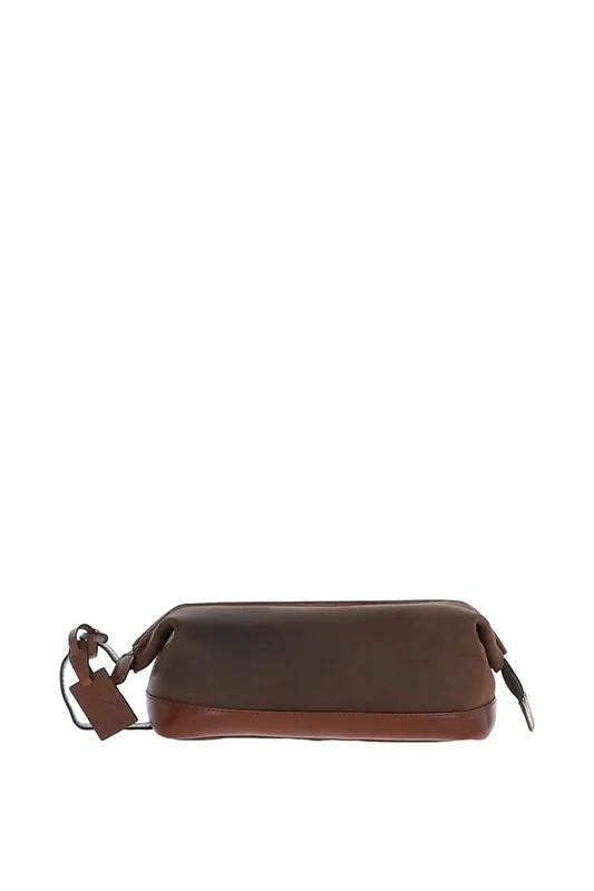 Vitage Oily Leather Wash Bag - Fenland England