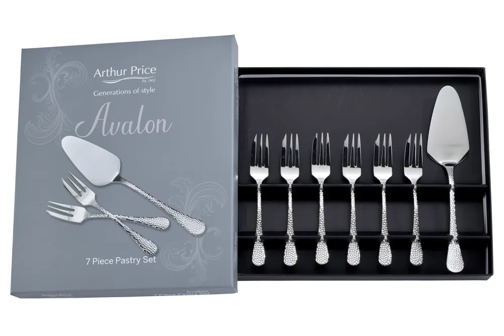 'Avalon' Stainless Steel Gift Boxed Cutlery 7 Piece Pastry Serving Set - Arthur Price