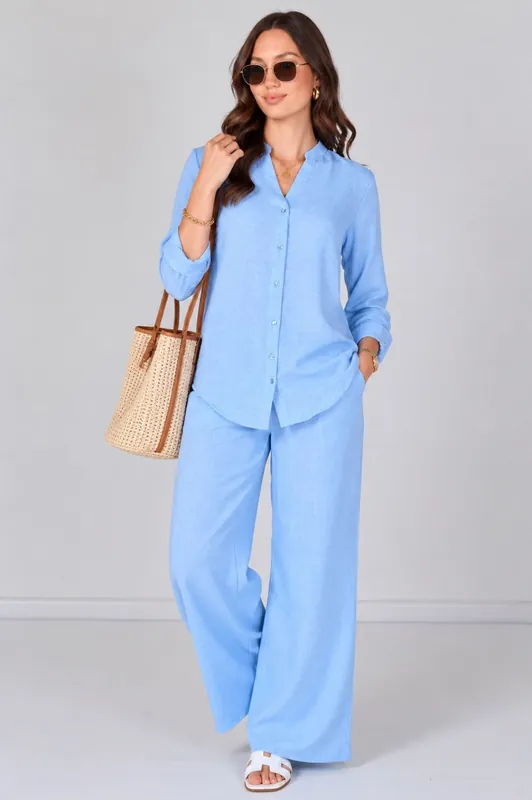 Sky Blue Shirt and Trouser Co-Ord Set