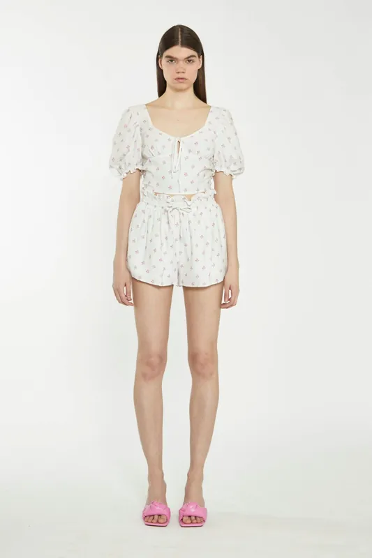 Puff Sleeve Milkmaid Crop Top - Shnoo