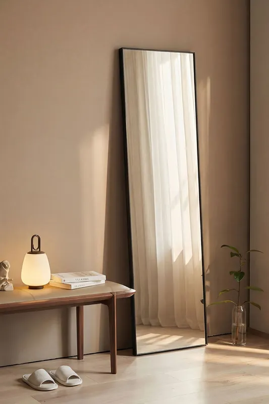 30x120cm Slim Design Metal Frame Full Length Mirror - Wall Mounted/Leaning for Bedroom, Dressing Room & Fashion Stores