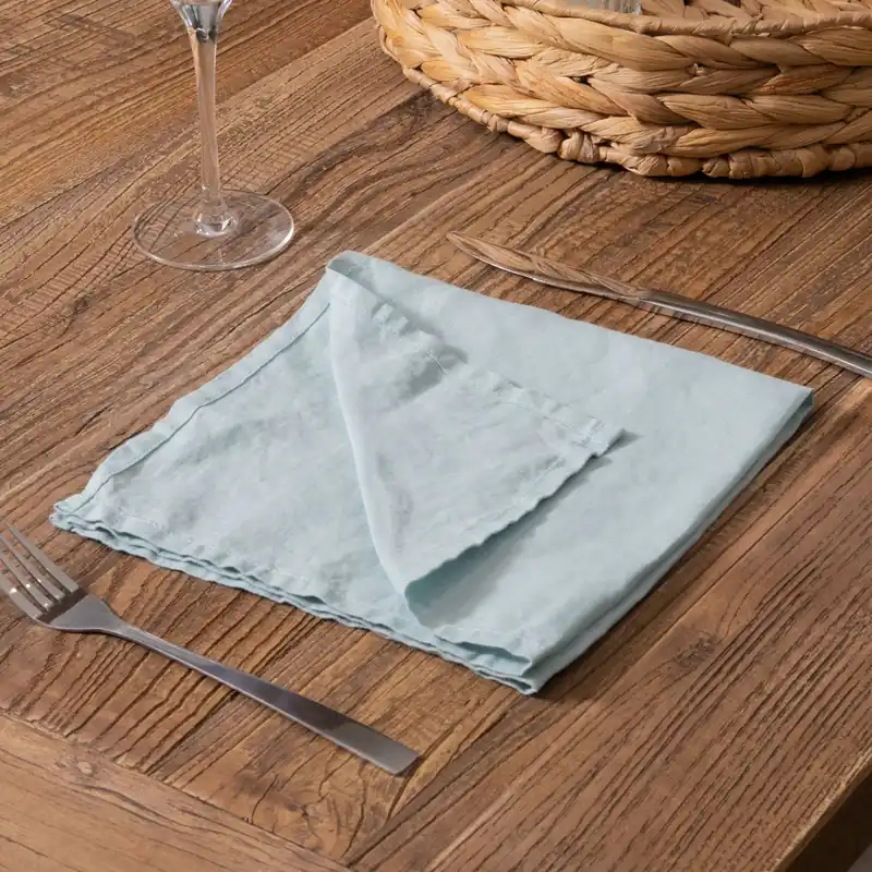 Aqua Set of 4 100% Linen Napkins - Native Natural