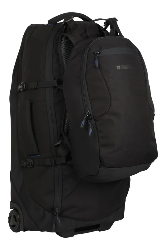 Wheelie 50L + 20L Rucksack Backpack Detachable Daypack Wheels - Mountain Warehouse