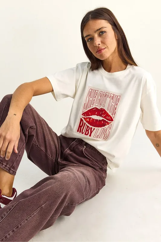Oversized Crew Neck Printed T-Shirt
