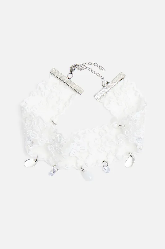 Lace Choker With Embellished Detail - Public Desire