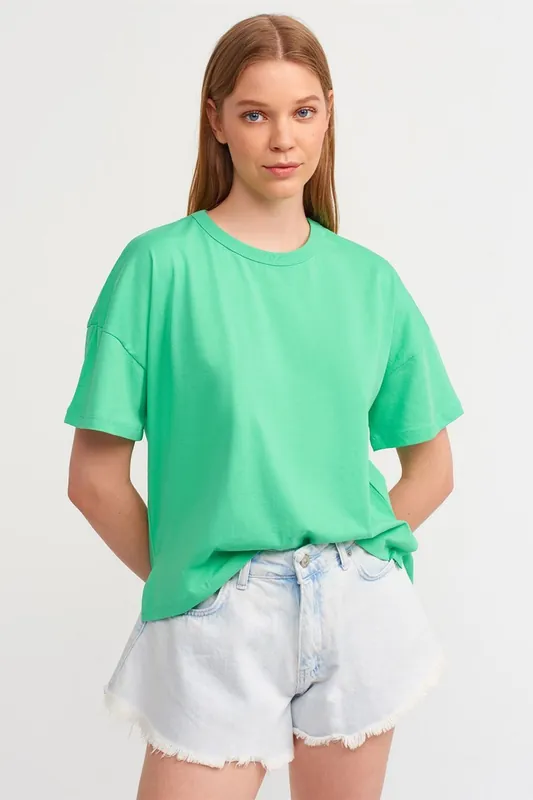 Oversized Cotton Crew Neck T-Shirt
