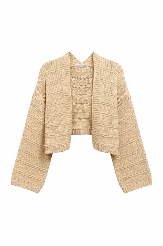 V-Neck Ribbed Knit Cardigan