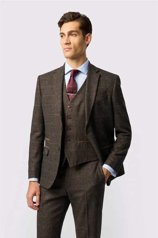 Single Breasted Two Button Tailored Suit Jacket - Antique Rogue