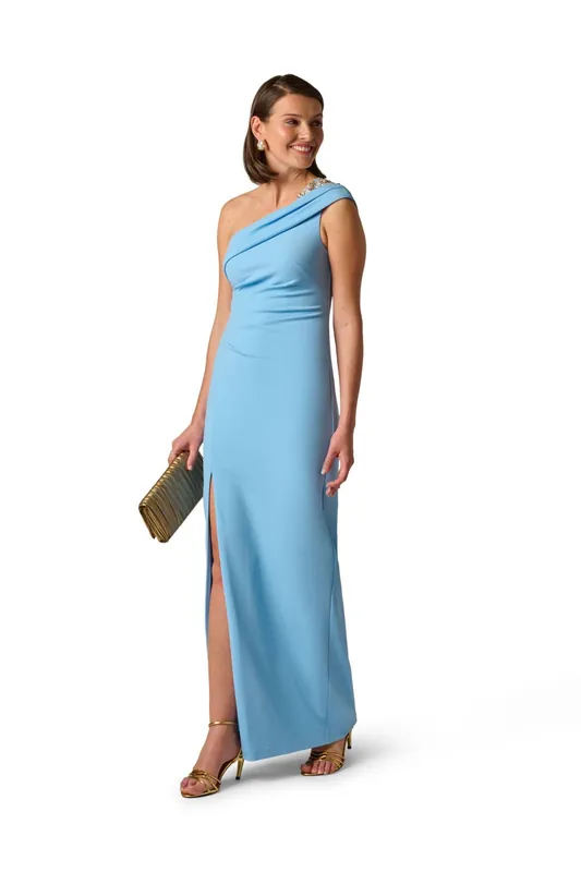 One Shoulder Crepe Gown - Adrianna Papell