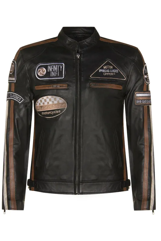 Racing Leather Biker Jacket-Portland