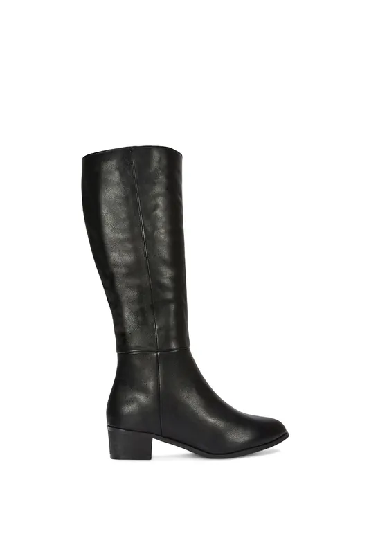 ‘Anne’ Knee High Boots with Low Block Heel - XY London