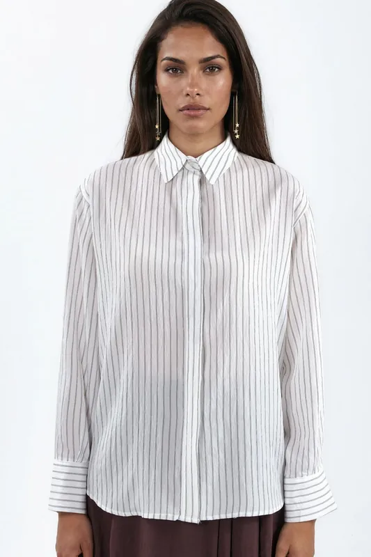 Casual Striped Button-Up Shirt