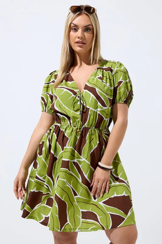 Palm Leaf Mini Dress - Yours