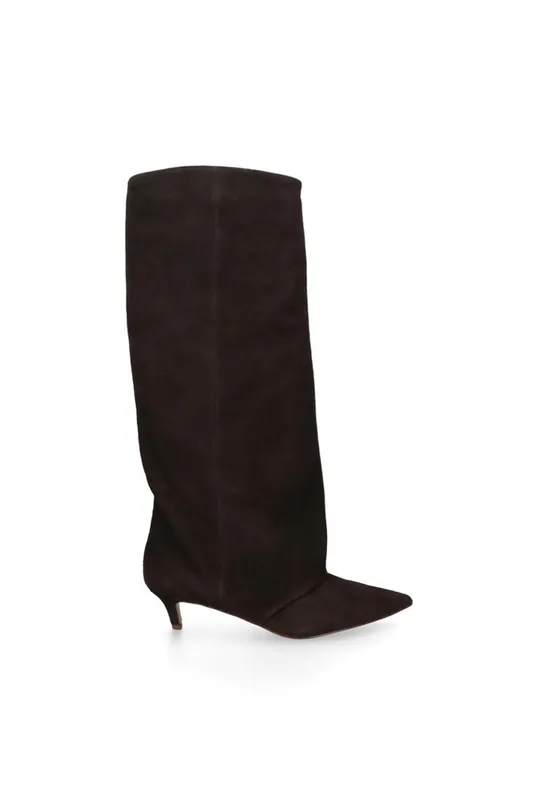 Luca Dark Brown Suede' Suede Boots - STEVE MADDEN