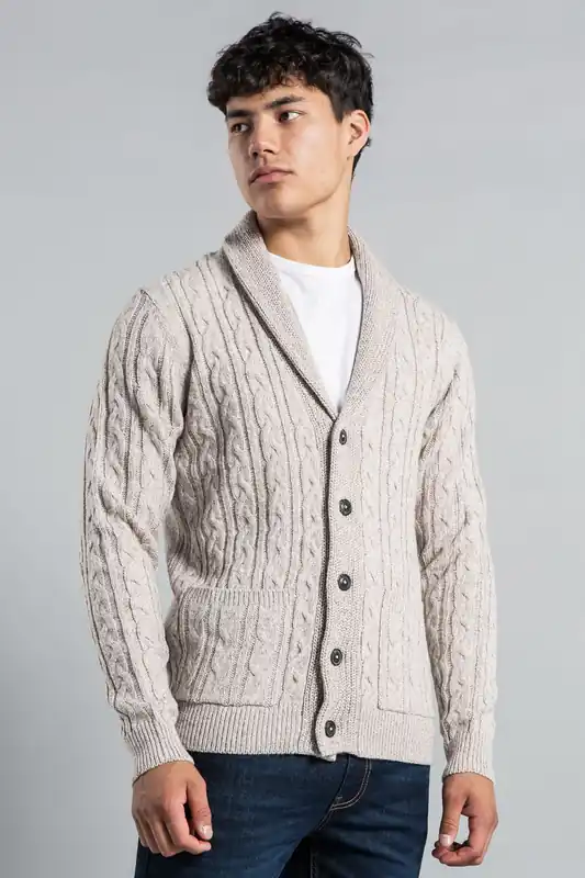 Shawl Neck Cable Knit Cardigan - Tokyo Laundry