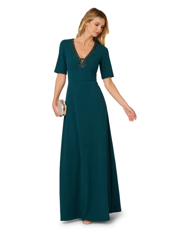 Trimmed Mermaid Gown - Adrianna Papell