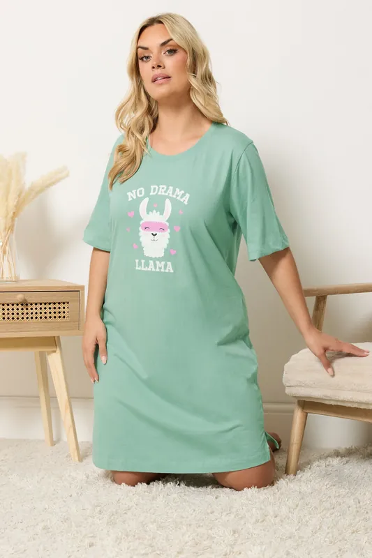 Llama Side Split Nightdress - Yours