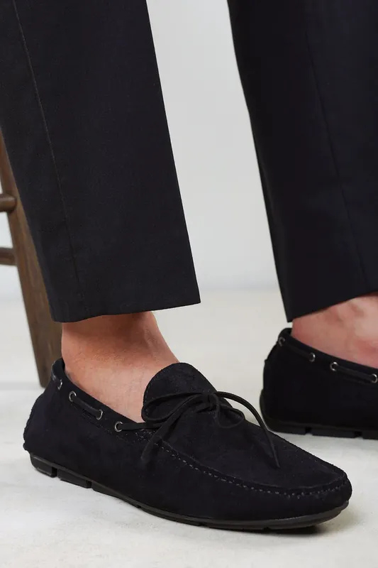 Carter Suede Slip on Lace Detail Loafer - Where's That From