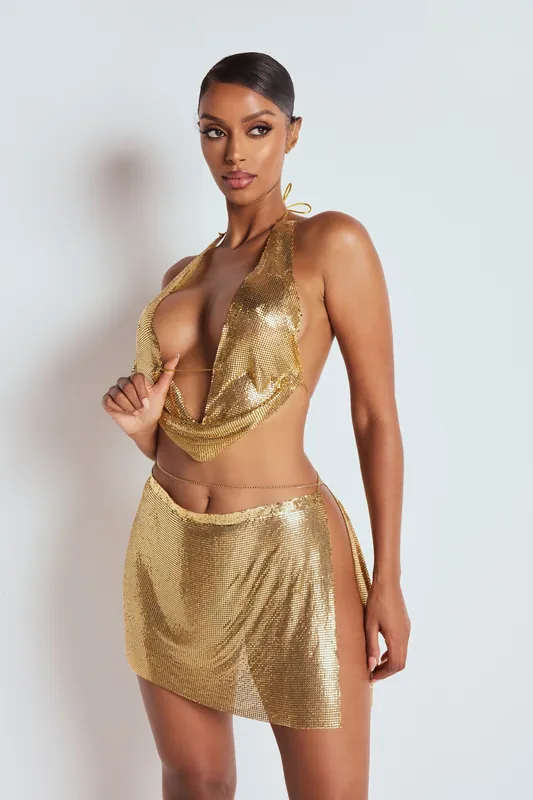 The Reiko Chainmail Top Gold - LEMONLUNAR