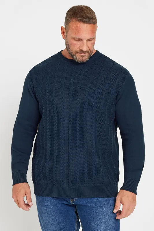 Crew Neck Cable Knit Jumper - BadRhino