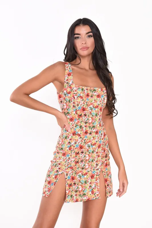 Front Side Splits Mini Dress - Shnoo
