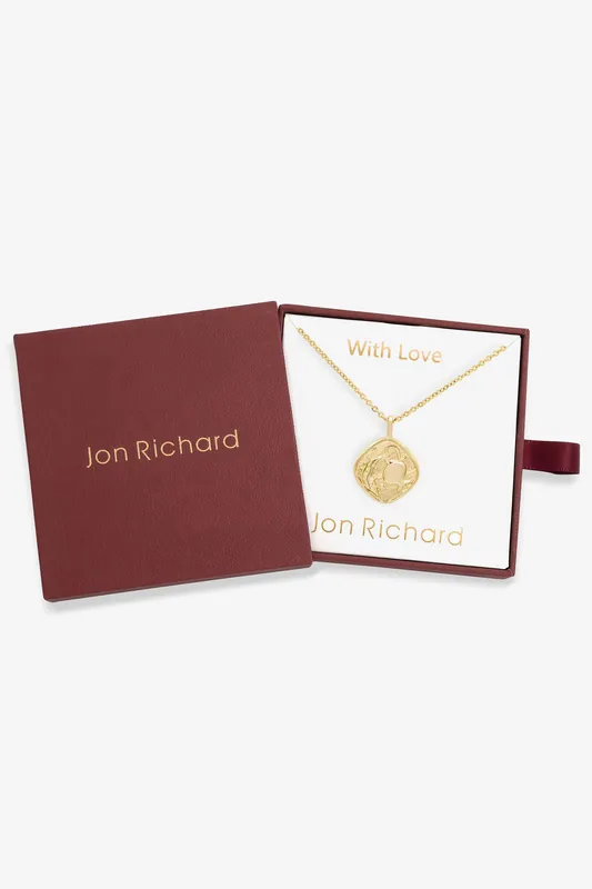 Gold Plated Molten Horoscope Pendant - Aquarius