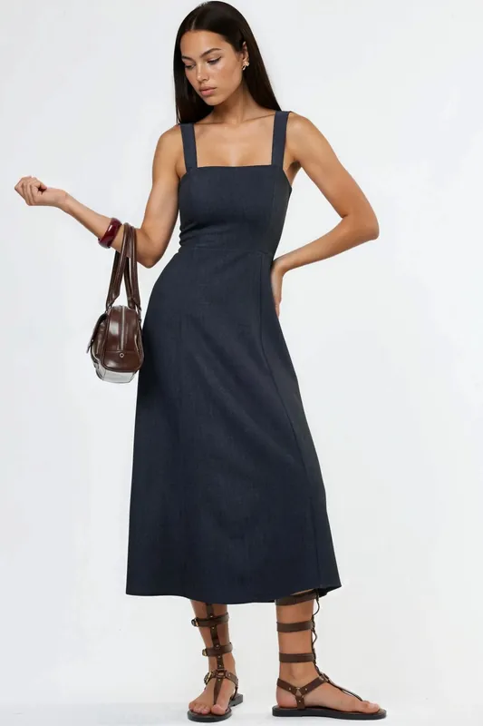 Sleeveless A-Line Midi Dress