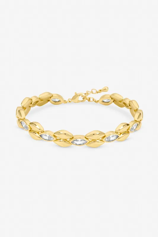 Gold Plated and Crystal Bracelet - Jon Richard
