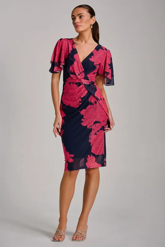 Angel Sleeve Ruched Mesh Bodycon Dress - Jolie Moi