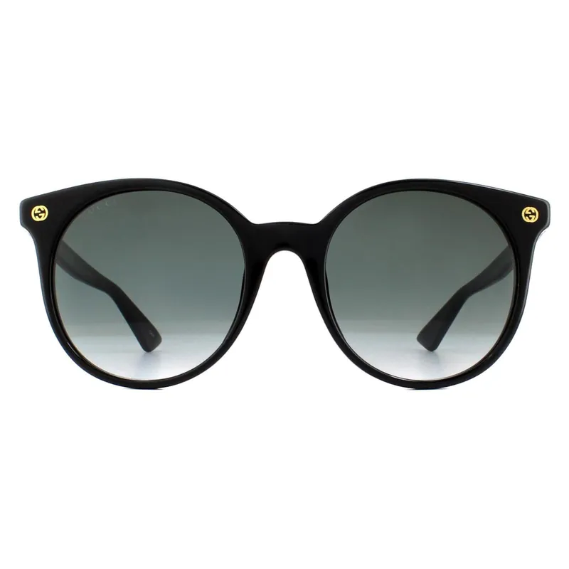 Round Black Grey Gradient Sunglasses - Gucci