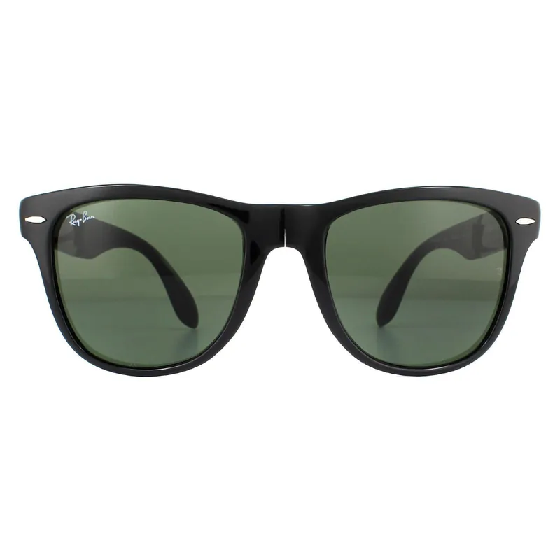 Rectangle Black Green Folding Wayfarer 4105 Sunglasses - Ray-Ban