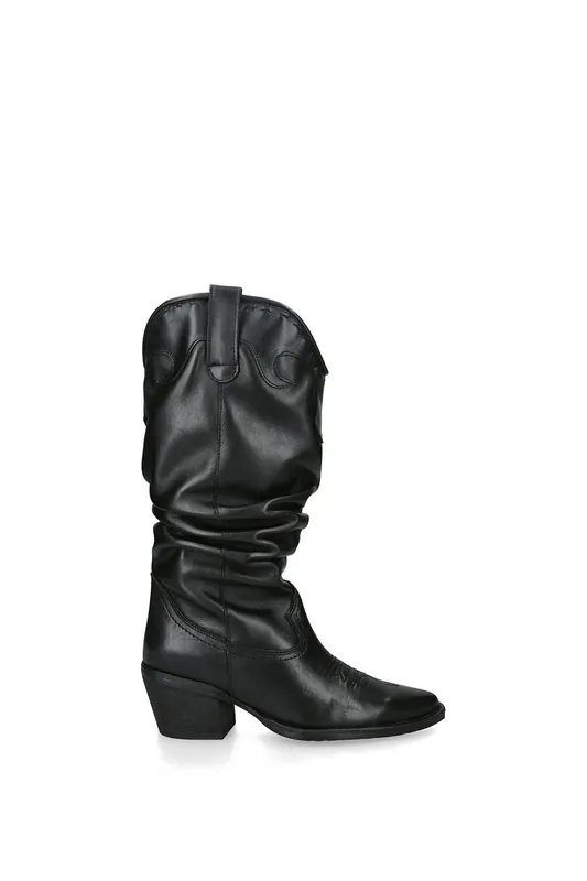 Stage Black Leather' Leather Boots - STEVE MADDEN