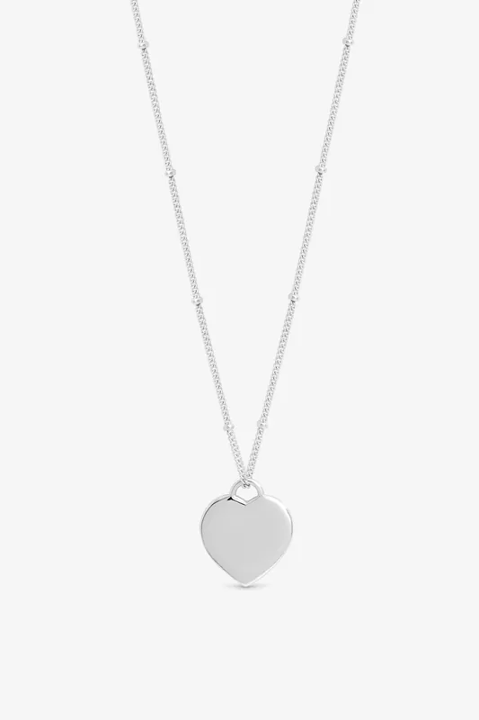 Sterling Silver 925 Polished Heart Pendant - Jon Richard