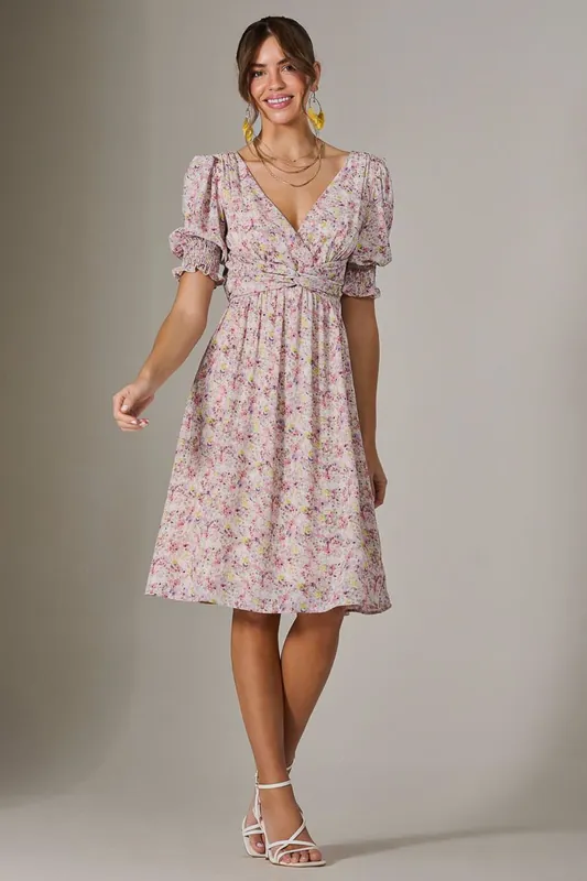 Puff Sleeve Midi Dress - Jolie Moi