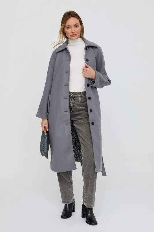 Pia Tailored Coat In Grey - Lily and Lionel