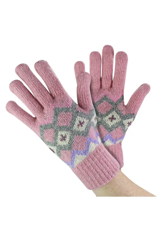 Wool Gloves | Winter Cute Fairisle Gloves for Cold Weather - Sock Snob