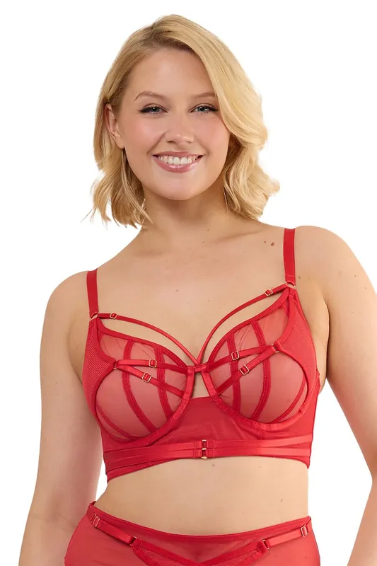 Eddie Ruby Red Crossover 'Balconette Bra' - Playful Promises