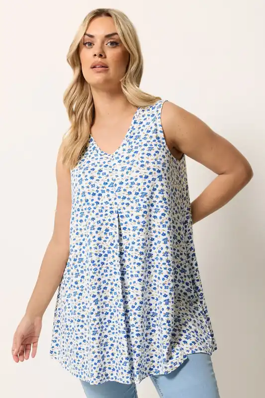 Ditsy Floral Pleat Front Vest - Yours