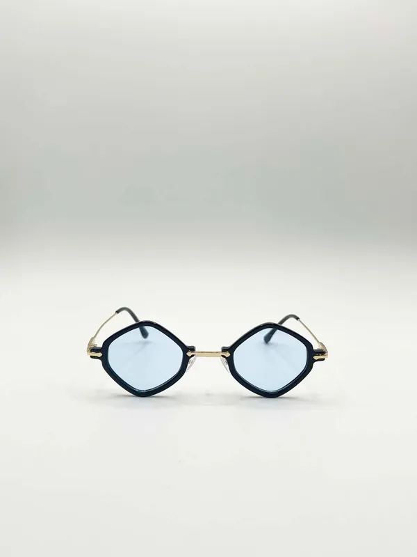 Diamond Shape Sunglasses in Black Blue - SVNX